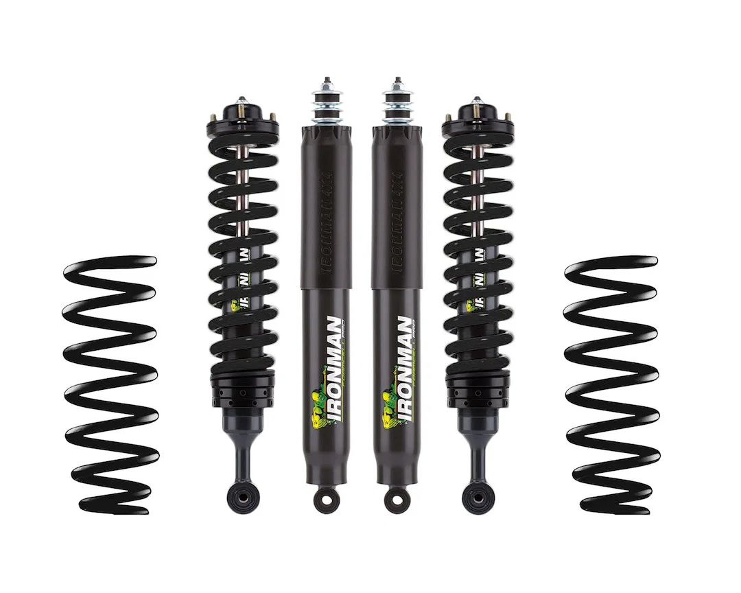 TOY088CAKP2S1P-B – IRONMAN 4X4 Lift Kit Suspension, 2 Inch Front Lift 1 Inch Rear Lift With Front Coil Over Shock Abs...